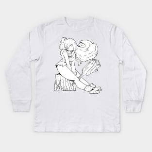 Inktober Ayla Chrono Trigger Kids Long Sleeve T-Shirt